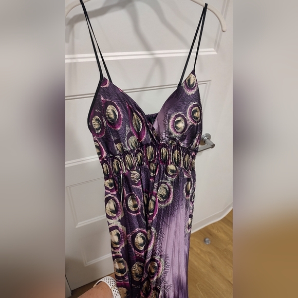 2 For $12 Sale! HOST PICK Step in Style Purple Peacock Maxi Dress - Picture 3 of 7